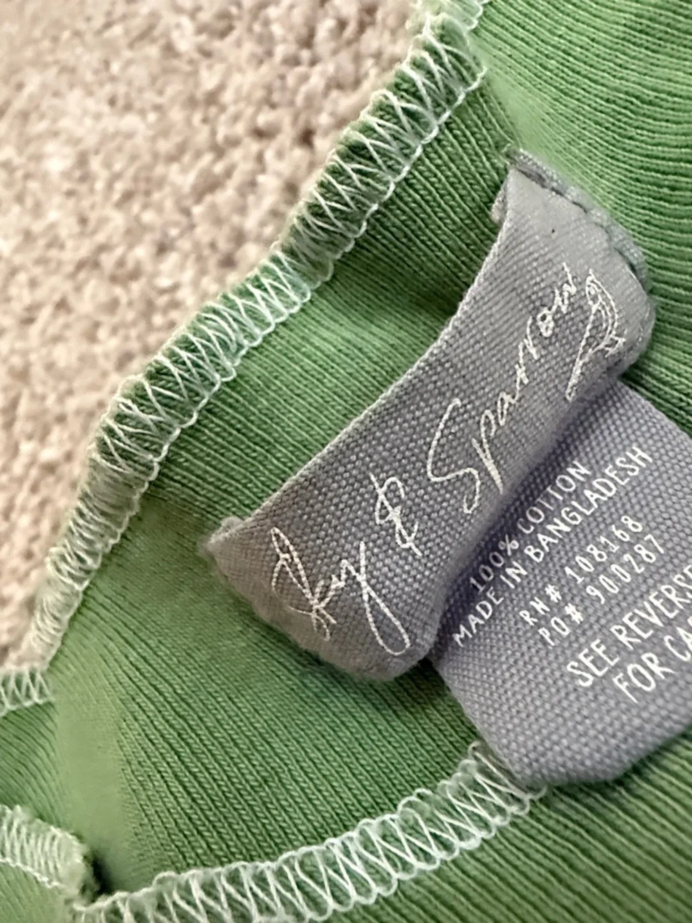 Sky and Sparrow Green Short Sleeve Seam-Edge Tee - Picture 2 of 3